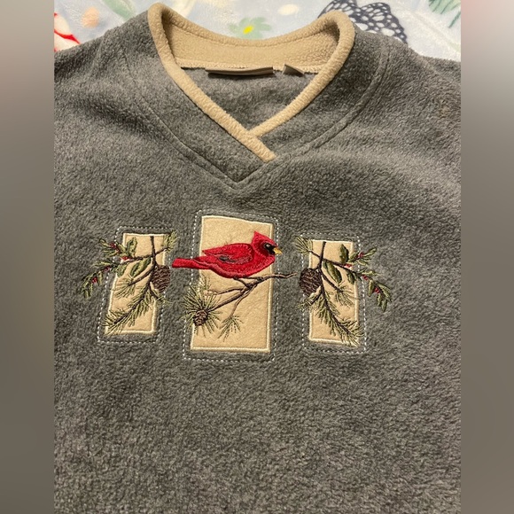 Vintage Grandma Fleece Cardinal Sweater - Picture 2 of 5